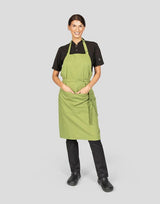 Dennys Recycled Bib Apron With Pocket — Light Olive