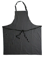 Dennys Large Cotton Striped Apron — Black/White