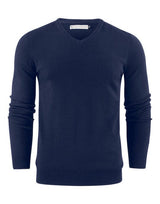 James Harvest Ashland V-Neck Knit Sweat — Navy
