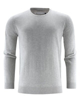 James Harvest Ashland U-Neck Knit Sweat — Grey Melange