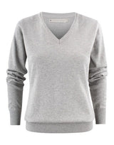 James Harvest Ashland V-Neck Ladies Knit — Grey Melange