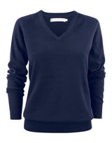 James Harvest Ashland V-Neck Ladies Knit — Navy