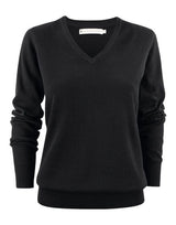 James Harvest Ashland V-Neck Ladies Knit — Black