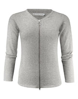 James Harvest Ladies Knitted Cardigan — Grey Melange