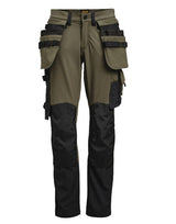 Jobman Womens Craftsman Trousers Stretch — Olive Green/Black