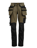 Jobman Craftsman Trouser 4-Way Stretch — Olive Green/Black