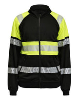 Jobman Sweatshirt Full-Zip Hi-Vis — Black/Yellow