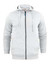Printer Mens Overhead Full Zip Hoodie — White