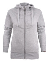 Printer Ladies Overhead Full Zip Hoody — Grey Melange