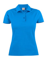 Printer Ladies Pique Surf Polo — Ocean Blue
