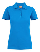 Printer Ladies Surf Stretch Polo — Ocean Blue