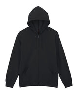 Softstyle™ midweight fleece adult full-zip hooded sweatshirt — Black
