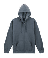 Softstyle™ midweight fleece adult full-zip hooded sweatshirt — Dark Heather