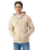 Softstyle™ midweight fleece adult full-zip hooded sweatshirt — lifestyle