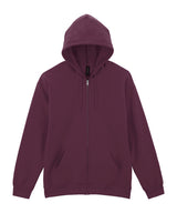 Softstyle™ midweight fleece adult full-zip hooded sweatshirt — Maroon