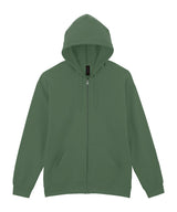 Softstyle™ midweight fleece adult full-zip hooded sweatshirt — Military Green