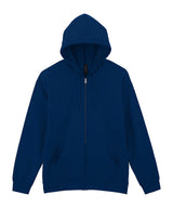 Softstyle™ midweight fleece adult full-zip hooded sweatshirt — Navy