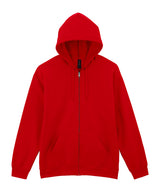 Softstyle™ midweight fleece adult full-zip hooded sweatshirt — Red