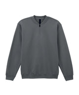 Softstyle™ midweight adult fleece 1/4-zip sweatshirt — Charcoal