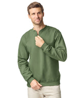 Softstyle™ midweight adult fleece 1/4-zip sweatshirt — lifestyle