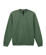 Softstyle™ midweight adult fleece 1/4-zip sweatshirt — Military Green