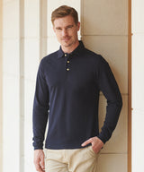 Long sleeve cotton polo shirt — lifestyle