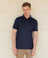 Stretch polo shirt with wicking finish (slim fit) — lifestyle