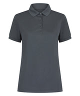 Women’s recycled polyester polo shirt — Charcoal Grey