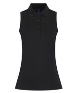 Women’s sleeveless Coolplus® polo shirt — Black