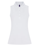 Women’s sleeveless Coolplus® polo shirt — White