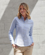 Women's modern long sleeve Oxford shirt — lifestyle