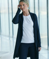 Women's longline open cardigan — lifestyle