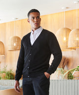 V-button cardigan — lifestyle