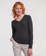 Women's v-neck knitted sweater — lifestyle
