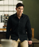 Long sleeve polycotton easycare poplin shirt — lifestyle