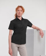 Women's short sleeve polycotton easycare poplin shirt — lifestyle