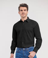 Long sleeve pure cotton easycare poplin shirt — lifestyle