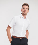 Short sleeve herringbone shirt — lifestyle