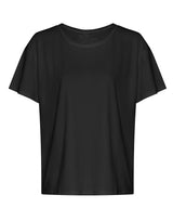 Women’s open back T — Jet Black