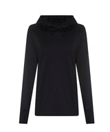 Women's cool cowl neck top — Jet Black