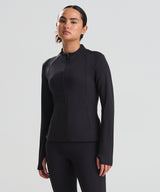Women’s recycled tech-zip jacket — lifestyle