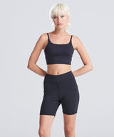 Women’s recycled tech shorts — lifestyle