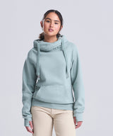Cross neck hoodie — lifestyle