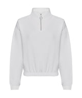 Women's cropped ¼-zip sweat — Arctic White