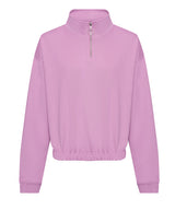 Women's cropped ¼-zip sweat — Lavender