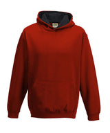 Kids varsity hoodie — Fire Red/Jet Black