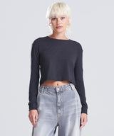 Women's long sleeve cropped T — lifestyle