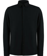 Long sleeve Superwash® 60° piqué shirt (tailored fit) — Black