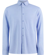 Long sleeve Superwash® 60° piqué shirt (tailored fit) — Light Heather Blue