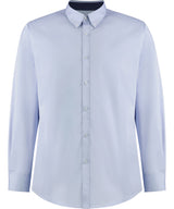 Contrast premium Oxford shirt (button-down collar) long-sleeved (tailored fit) — Light Blue/Navy